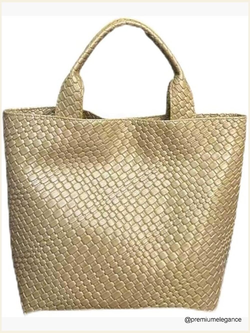 Large Waterproof Beach Tote With Zipper Pocket Shoulder Handbag